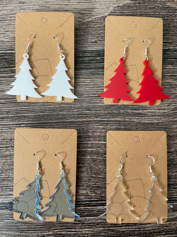 Holiday Christmas Tree Acrylic Earrings